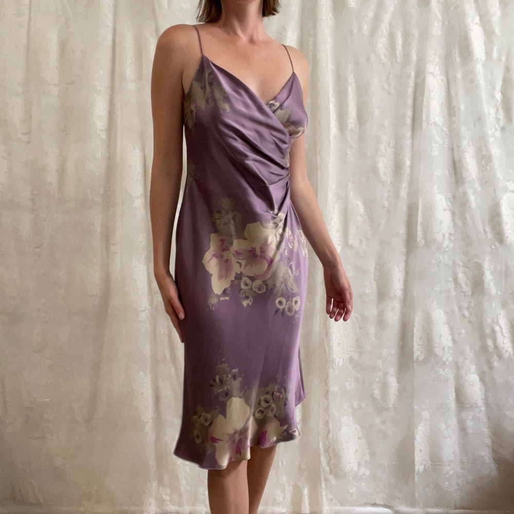Purple Silk Slip Dress